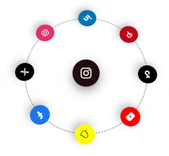 3D rotating social icons